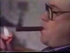 Cigar smoking landlord cums for the owed rent