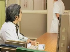 Naughty nurse fucks a Jap babe with her strapon pecker