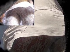 Snow-white panty-pantyhose upskirt