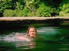Hot girl swimming naked in the pool
