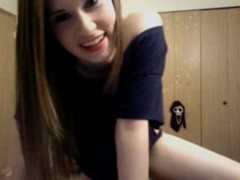 Buxom teen tease strips on webcam