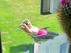 Spy neighbour in topless