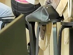 Charming teen girl's thong peeks out