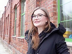 Tiny Emily - German Small Glasses Student 18+ Pick Up And Talk To Casting Fuck
