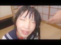 Relentless tween facefuck and bukkake