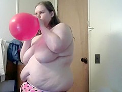 Hot Wife Blow Up Balloon And Make It Pop Slpaiing Her Tits And Eyes