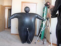 Huge Latex Suit Girl Inflation