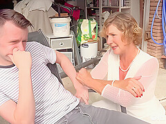 Mature Milf Seduces Horny Stud In Garage