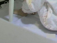 Spy cam sex clip with Asian without her pajama rubbing cunt