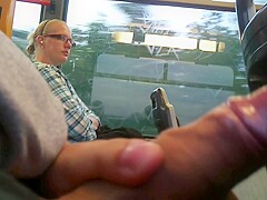 public cumshot in train