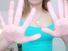 Tugjob loving babe strokes hard cock in pov
