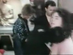 Brunette & Two Guys (Threesome Sex, FMM)