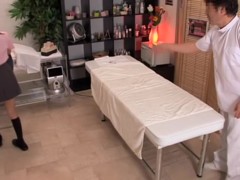 Voyeur massage video with asian cunt drilled very rough