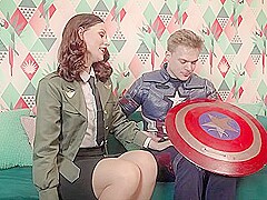 Marvel First Fuck: Virgin Captain America And Naughty Agent Peggy Carter On A Mission!