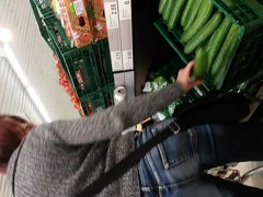 Hot Milf with cucumber