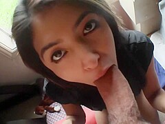 Teen GF gets fucked before Halloween Party