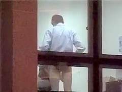 Voyeur noticed a blowjob in a building