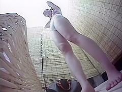 Hidden camera in a beach shower films babes showering and p