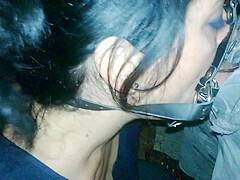 Princess With Beautiful Eyes With Open Mouth Spider Gag Take My Cum In Public - Esposa Exibicionista