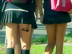 Schoolgirls in sexy short skirts