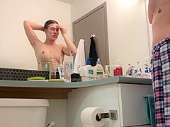 Hidden cam - college athlete after shower with big ass and close up pussy!!