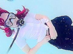 Momo Ayase Underwater Strip Tease