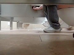 Foot fetish cam in the public lavatory