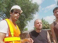Big Titty Blonde Gets Bent Over By Construction Worker And Fucked In The Ass