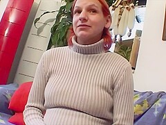 Wild And Pregnant Redhead Slut Eating Cum After Getting A Deep Fuck