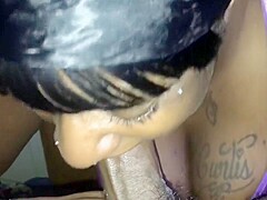 Super wet and sloppy deepthroat and titty fuck