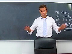Blonde schoolgirl fucked in the classroom