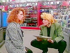Lesbians Secretly Lick Their Bare Pussies In Store
