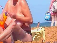 Spy beach mature gilf saggy granny special wet pussy