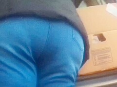 Big blonde booty bent over in front of the camera