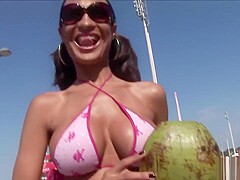 Amazing babe in sneakers gets drilled