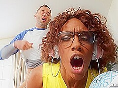 Black Bimbo Lacey London Gets Fucked With Her Panties On