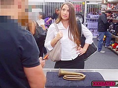 Brunette babes ass fucked by a pawnman