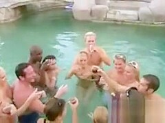 Everyone is naked in the pool party in this XXX reality show