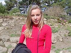 Skinny College Teenage 18+ Emily Talk To Hump At Street Casting With Angel Emily, Emily Angel And Da