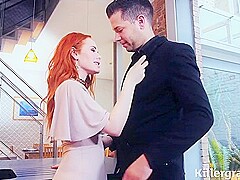 Breathtaking Redhead Filled With Semen