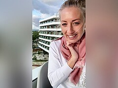 Mallorca Fingered To Orgasm Public On The Hotel Balcony