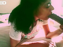 Skinny Midget Ebony Brown Indian India Blow Job Bbc Suck And Swallow