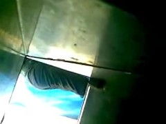 Dude with a toilet spy cam is filming a bitch pee
