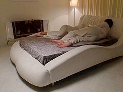 Slut tied on bed and ballgagged
