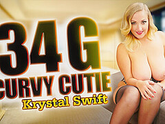 Krystal Swift in 34 G Curvy Cutie with Krystal Swift - StockingsVR