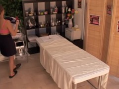 Asian doggy style and fast drilling in hot massage spy movie