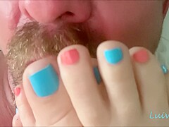 Luv4feet - Sucking Her Toes While Footjob & Handjob