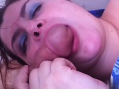 Amateur brunette with plump body gives me a head