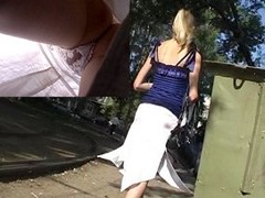 Lacy belts upskirt