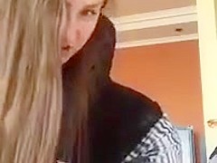 drunk teen teasing in her skirt on periscope